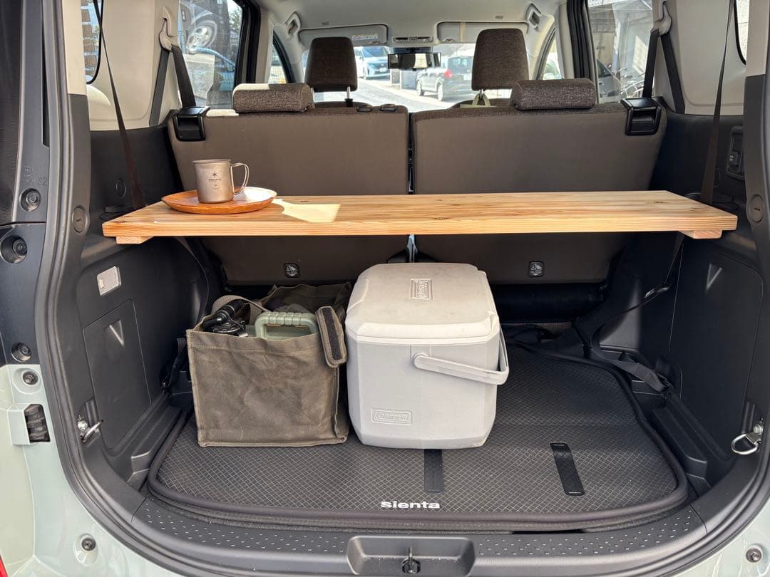 【新型シエンタ10系専用設計】ハンドメイド杉無垢材ラゲージボード｜車中泊にも最適