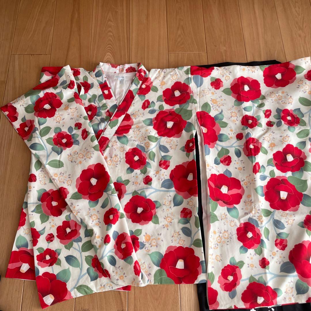 【160サイズ】小学生　卒業式　袴セット　着用1回！肌襦袢つき。髪飾りも付けます