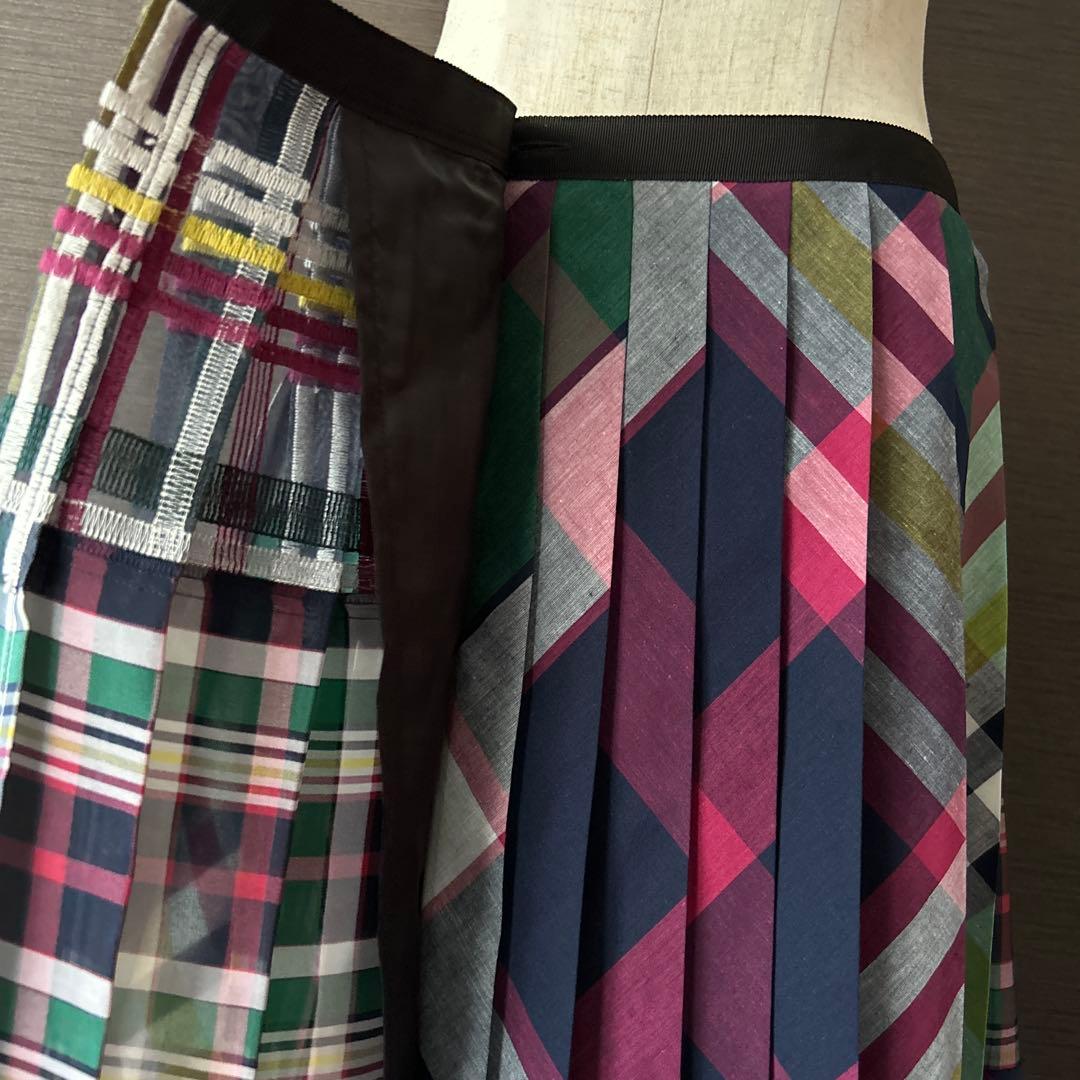 サカイ　マルチカラー チェック プリーツスカート