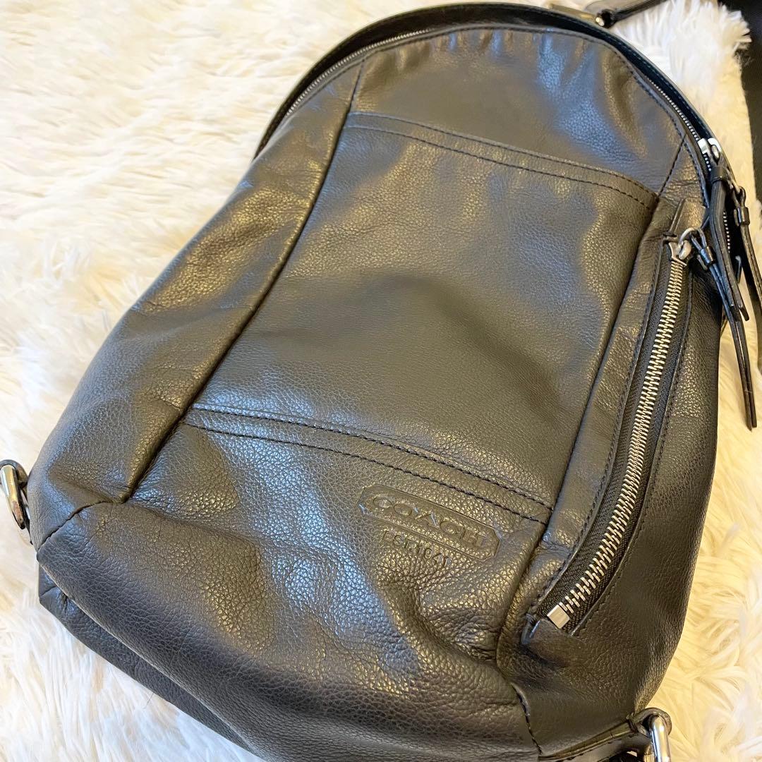 COACH コーチ レザー ボディバッグ ブラック クロスボディ ワンショルダー