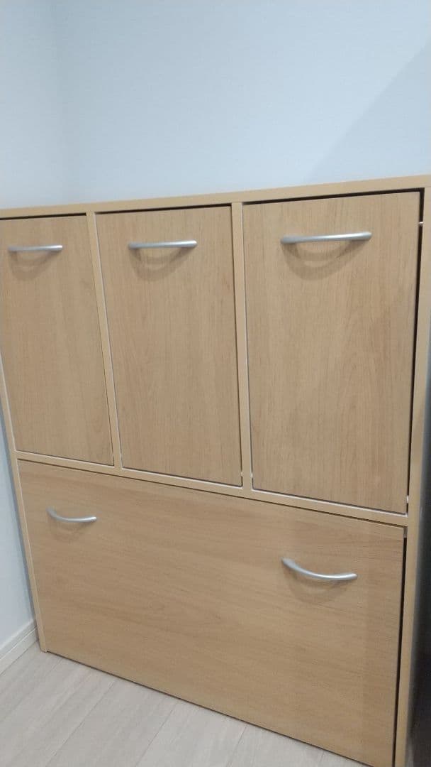 ダストストッカー大２小３空き缶ゴミ分別木目未使用