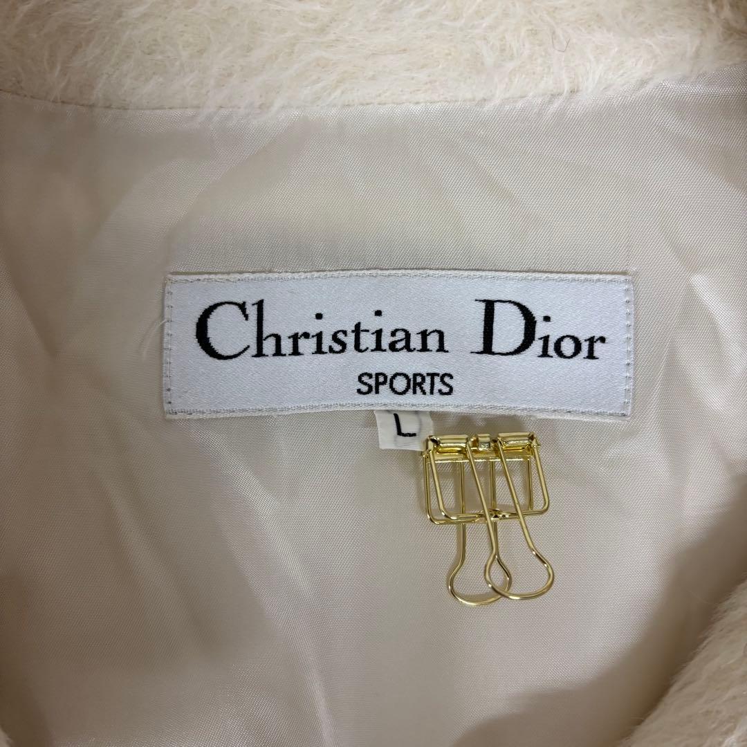 クリスチャンディオール　ウールダッフルコート 毛皮フード　アイボリーL（E1