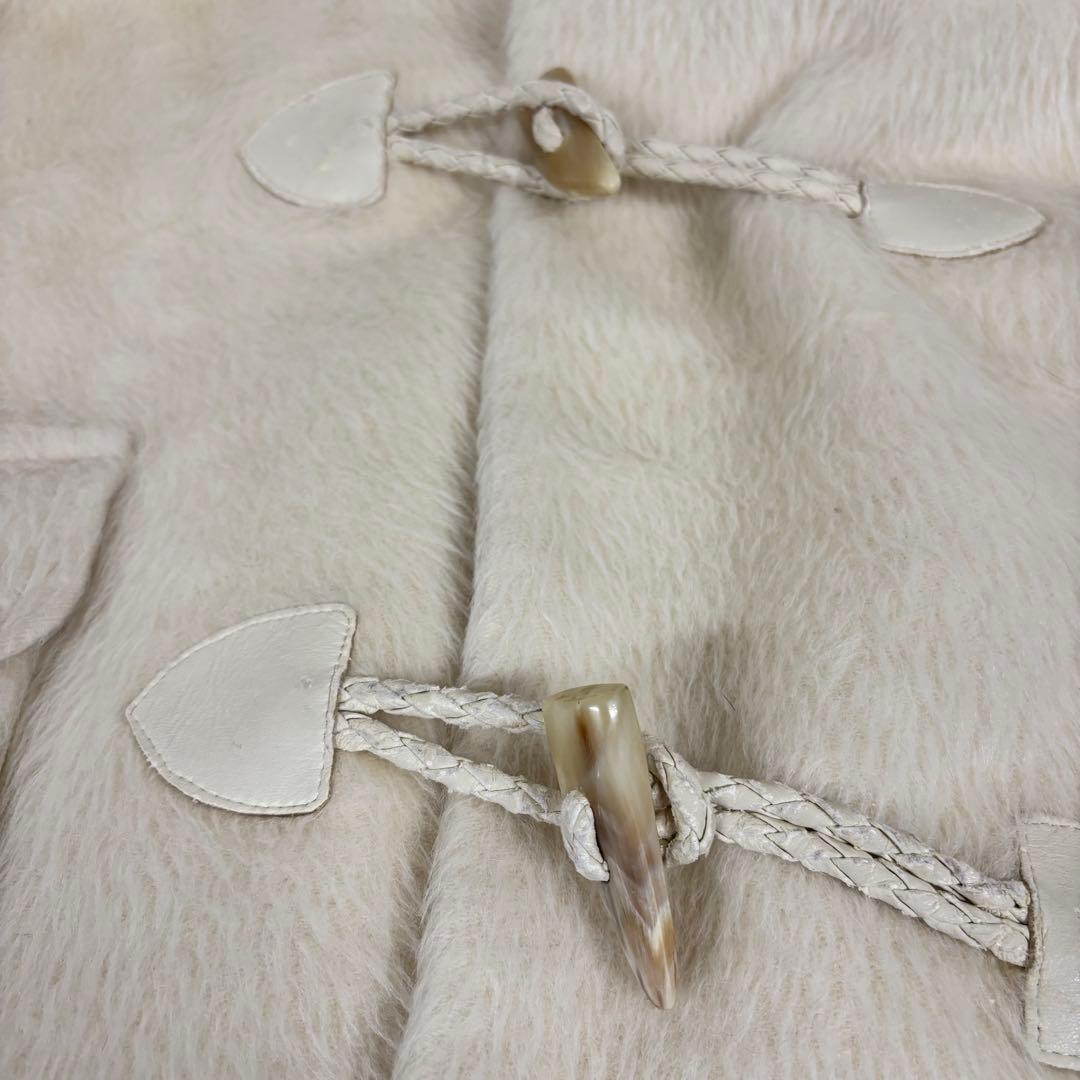 クリスチャンディオール　ウールダッフルコート 毛皮フード　アイボリーL（E1