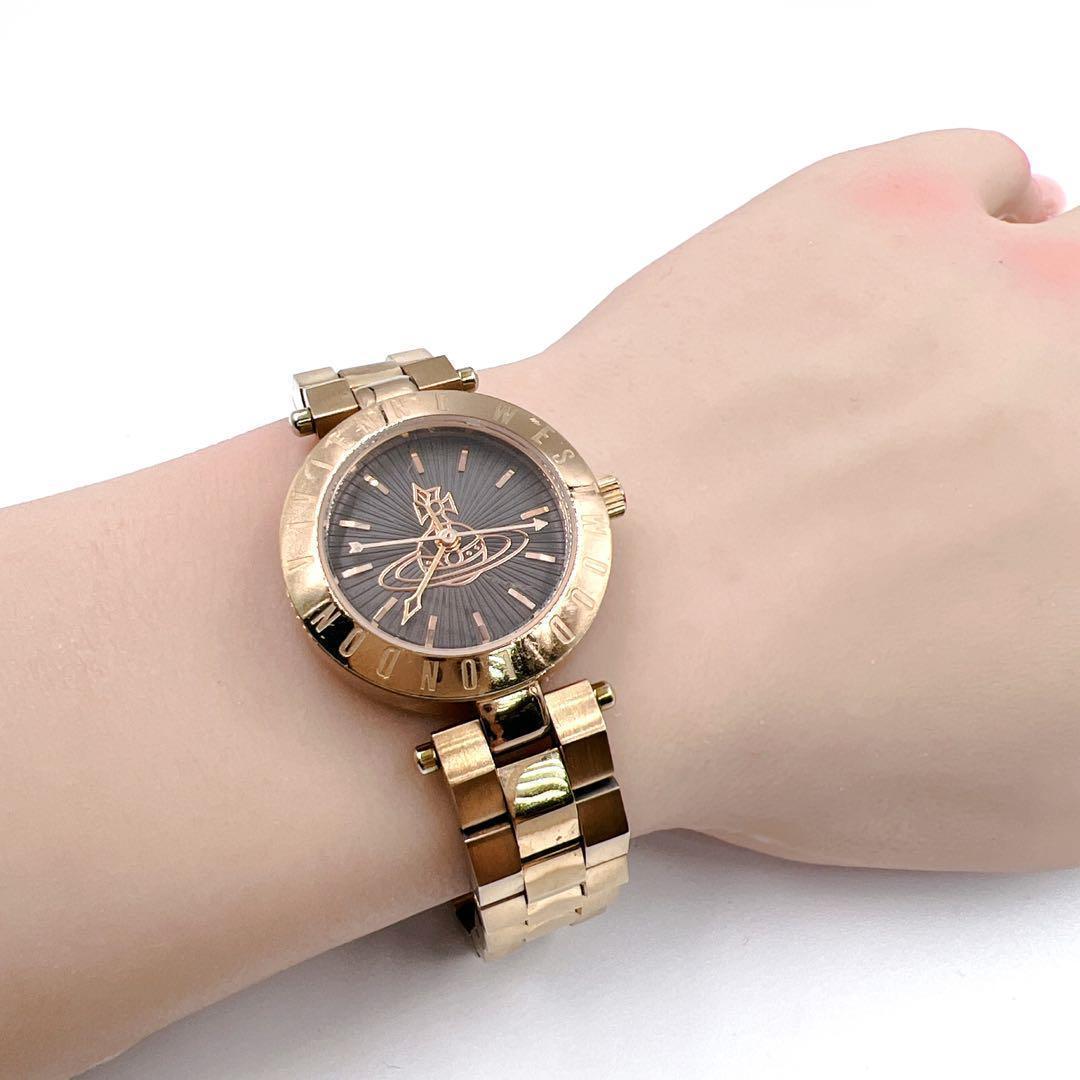 入手困難✨ ヴィヴィアンウェストウッド　デカオーブ ブラック ゴールド ラウンド