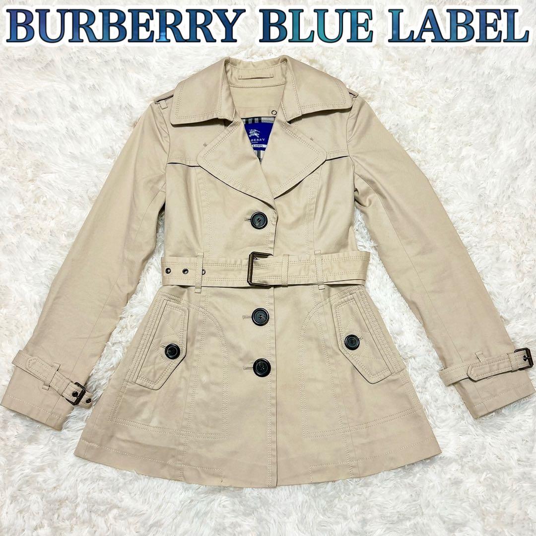 ✨美品✨ バーバリーブルーレーベル トレンチコート ノバチェック ベルト 38