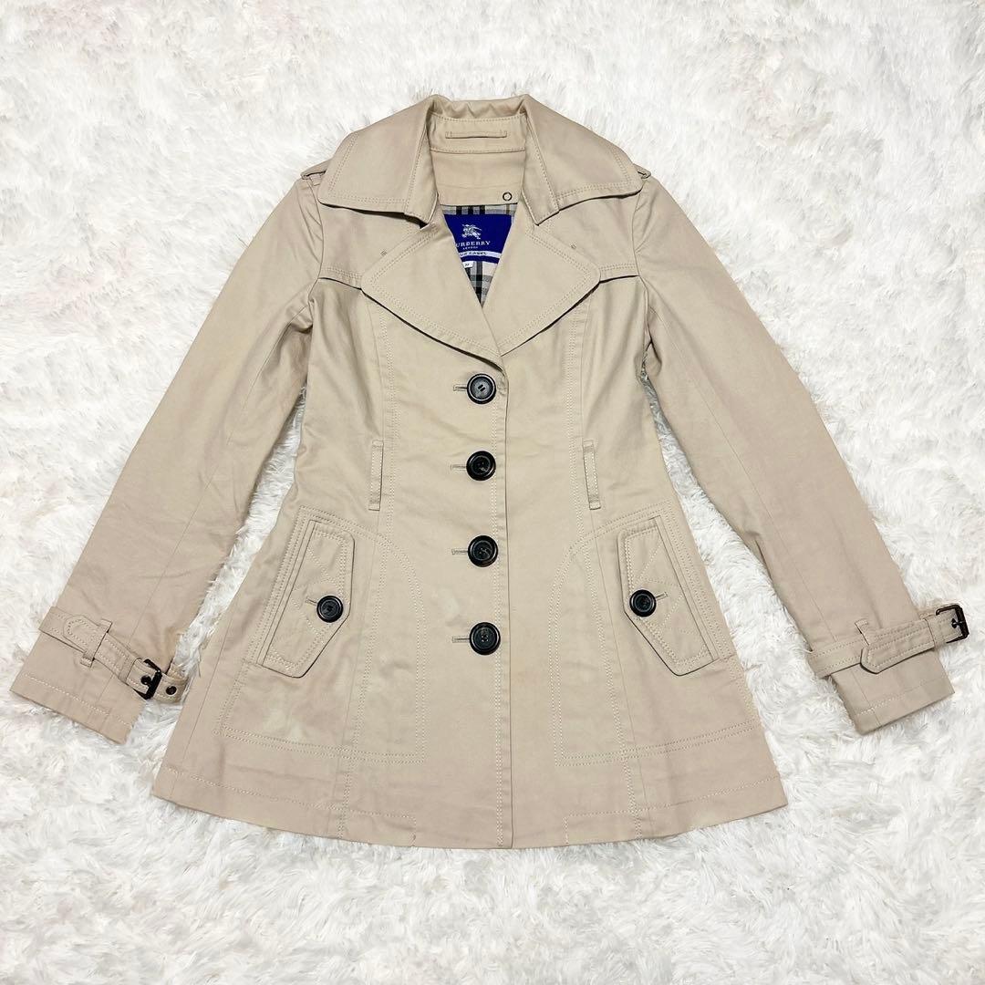 ✨美品✨ バーバリーブルーレーベル トレンチコート ノバチェック ベルト 38