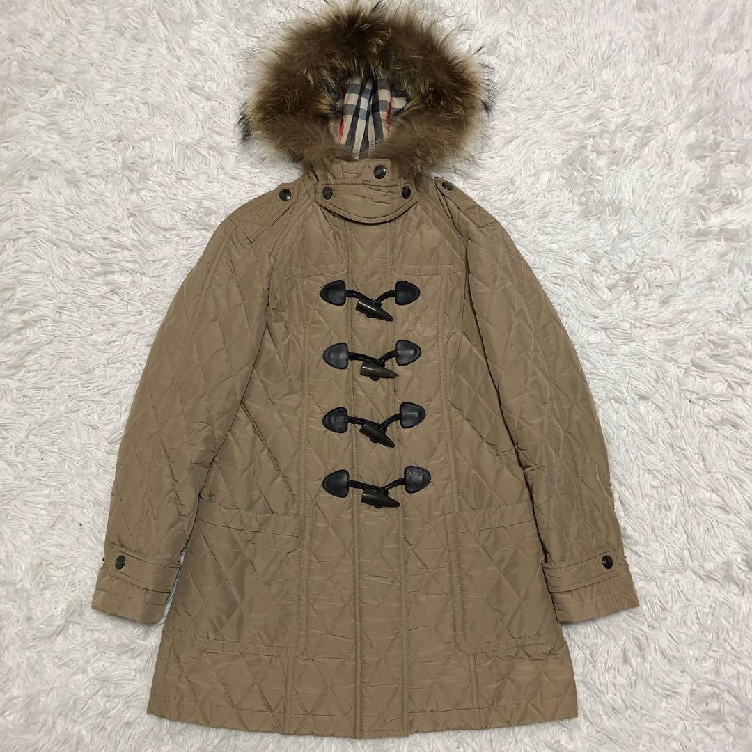 バーバリー　ダッフルコート　キルティング　ファー付
