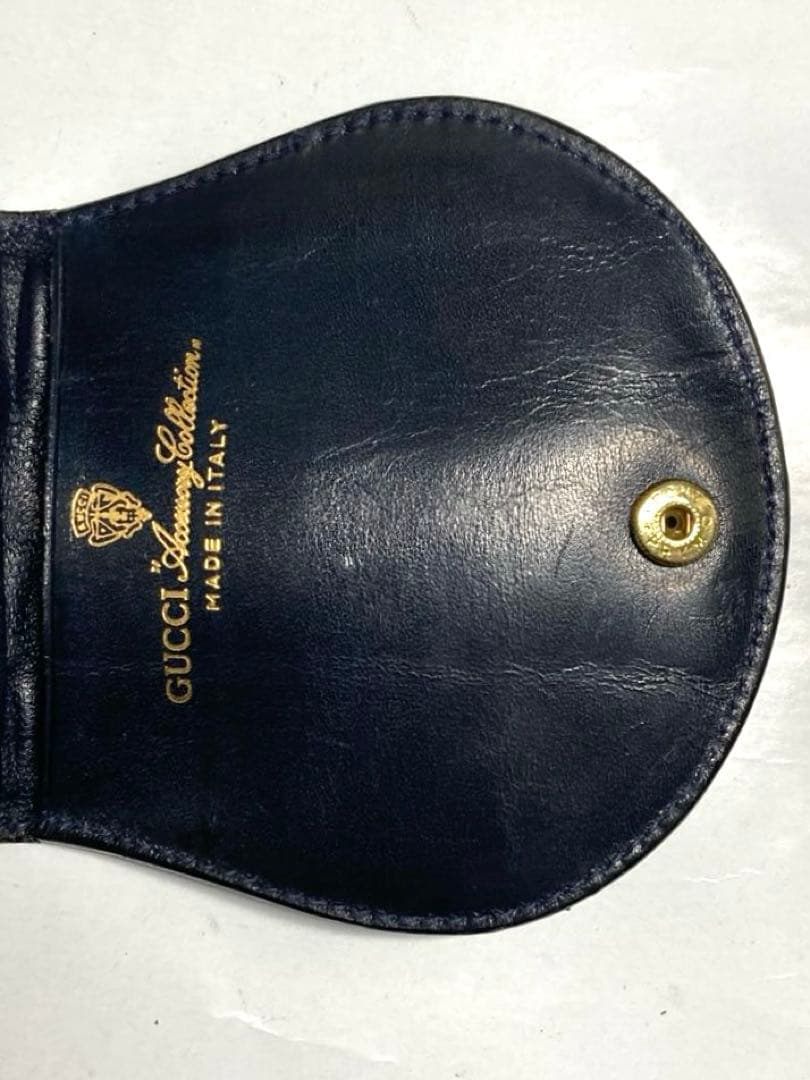 良品　GUCCI グッチ　オールドグッチ　シェリーライン　ケース　ネイビー