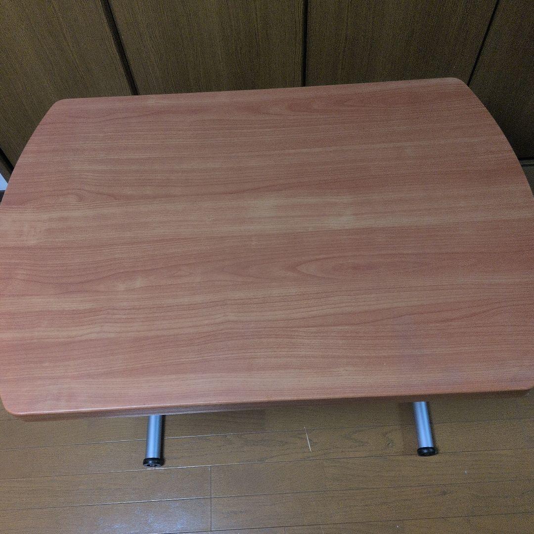 値下げ折りたたみ式昇降ダイニングテーブル 楕円形木製　高さ自由自在