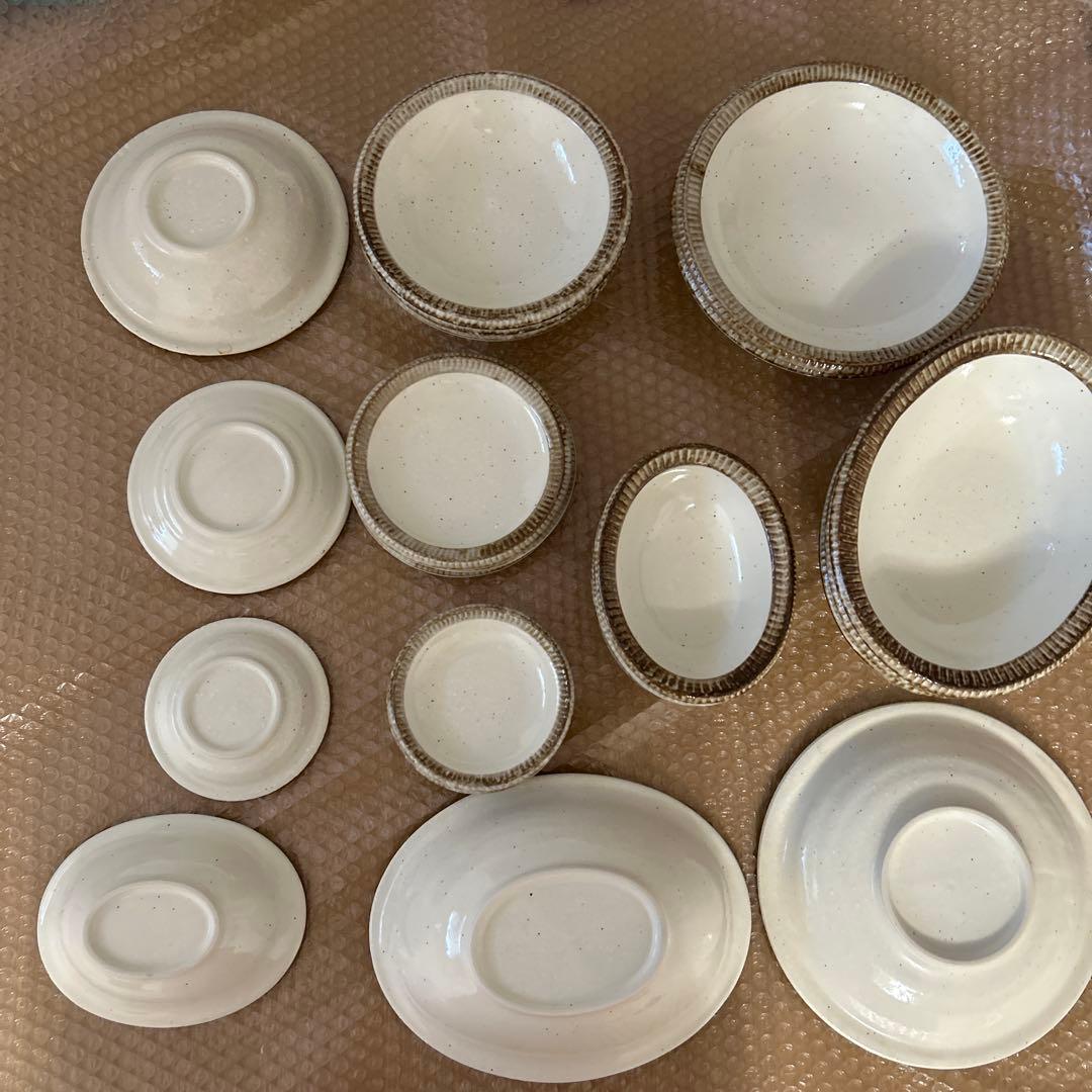美濃焼　食器セット　カフェ食器 和食器 渕錆粉引　合計24枚