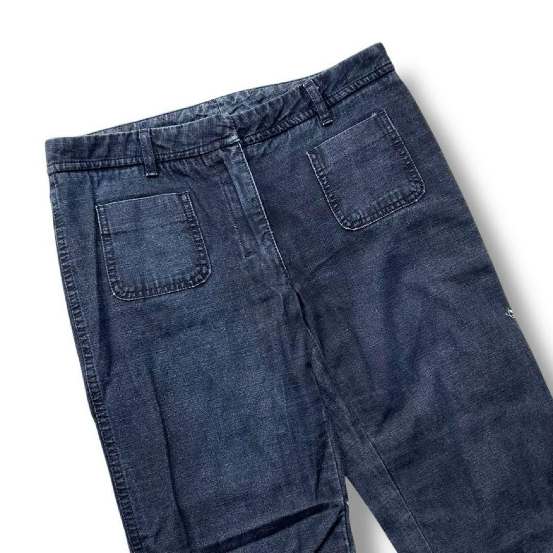 良品 PRADA デニム パンツ ボトム ブーツカット メンズ ロゴ 40 人気