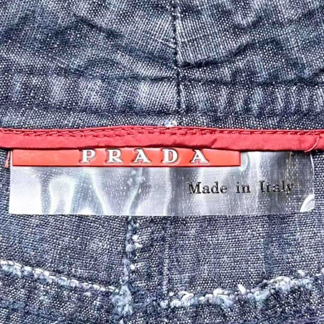 良品 PRADA デニム パンツ ボトム ブーツカット メンズ ロゴ 40 人気