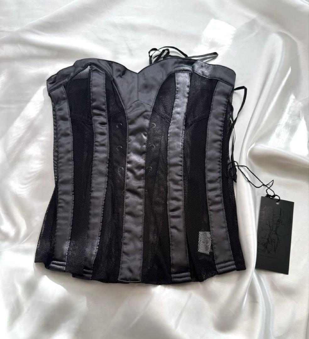 【タグ付新品】alice auaaネットストライプコルセット アウアア 黒
