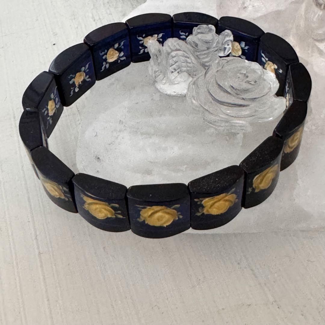 【特価★美品】サファイアブルーアンバー 天然石　ブレスレット