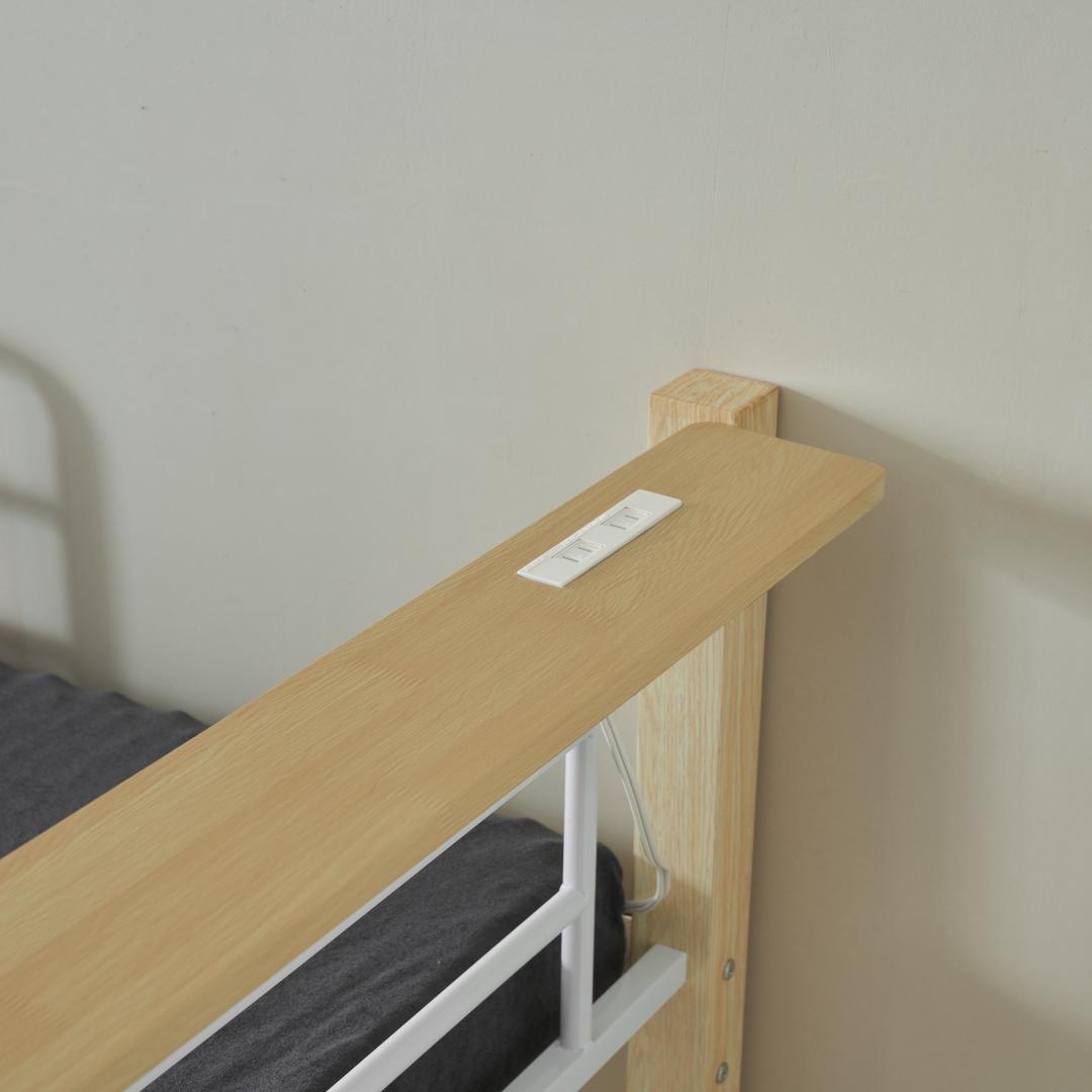 【S・高さ130cm】ロフトベッド パイプベッド 耐荷重150kg　WHITE