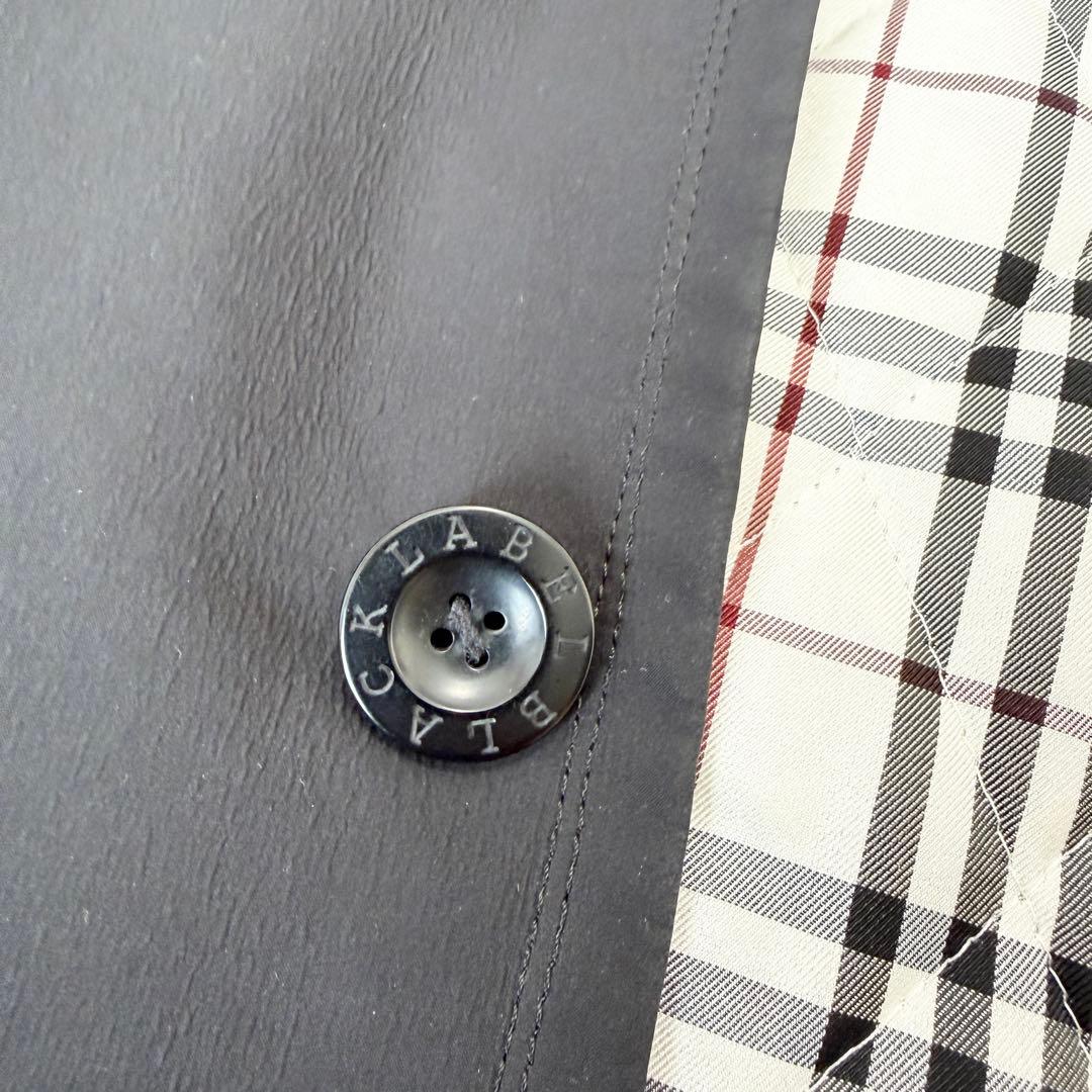 【美品】　希少　バーバリーブラックレーベル　コート　ノバチェック　黒