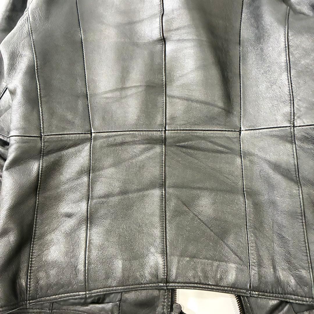 美品 ニコル シングルライダースジャケット ラムレザー ブラック 48 L