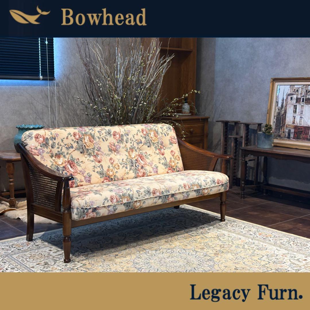 karimoku カリモク 3人掛けソファ 3Pソファ 花柄 ビンテージ nY