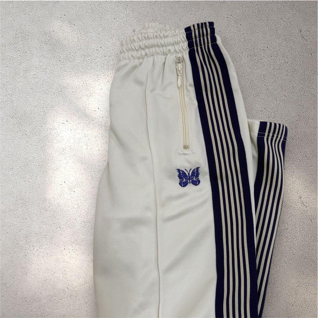【値下げ】Needles ニードルズ Track Pant ホワイト×パープル