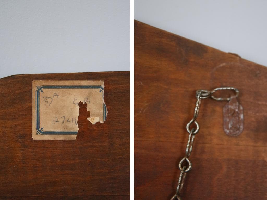 英国アンティーク壁掛けカッティングミラー/ベベルドミラー/鏡(92-179)