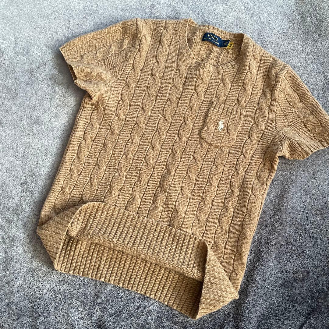 ポロ ラルフローレン 半袖　ケーブルニット　カシミヤ混　現行タグ　完売品