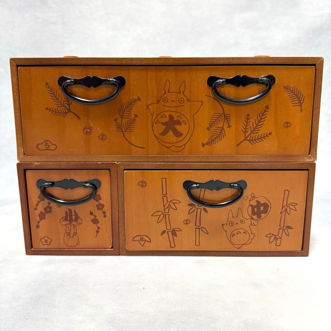希少 廃盤☆となりのトトロ 木製 引出し 3個セット ジブリ 和風 小物入れ