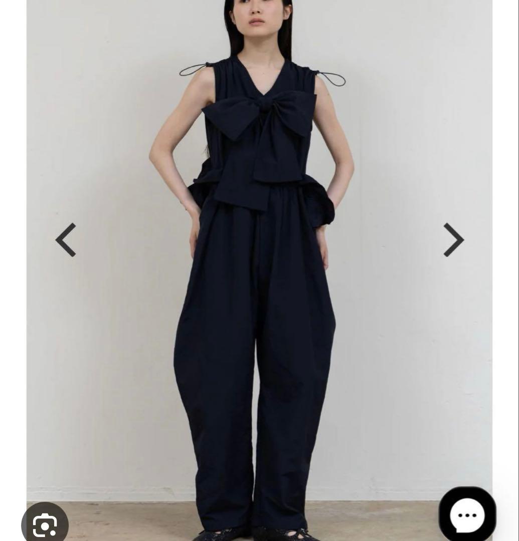 Bibiy SARAH RIBBON ROMPERS ネイビー