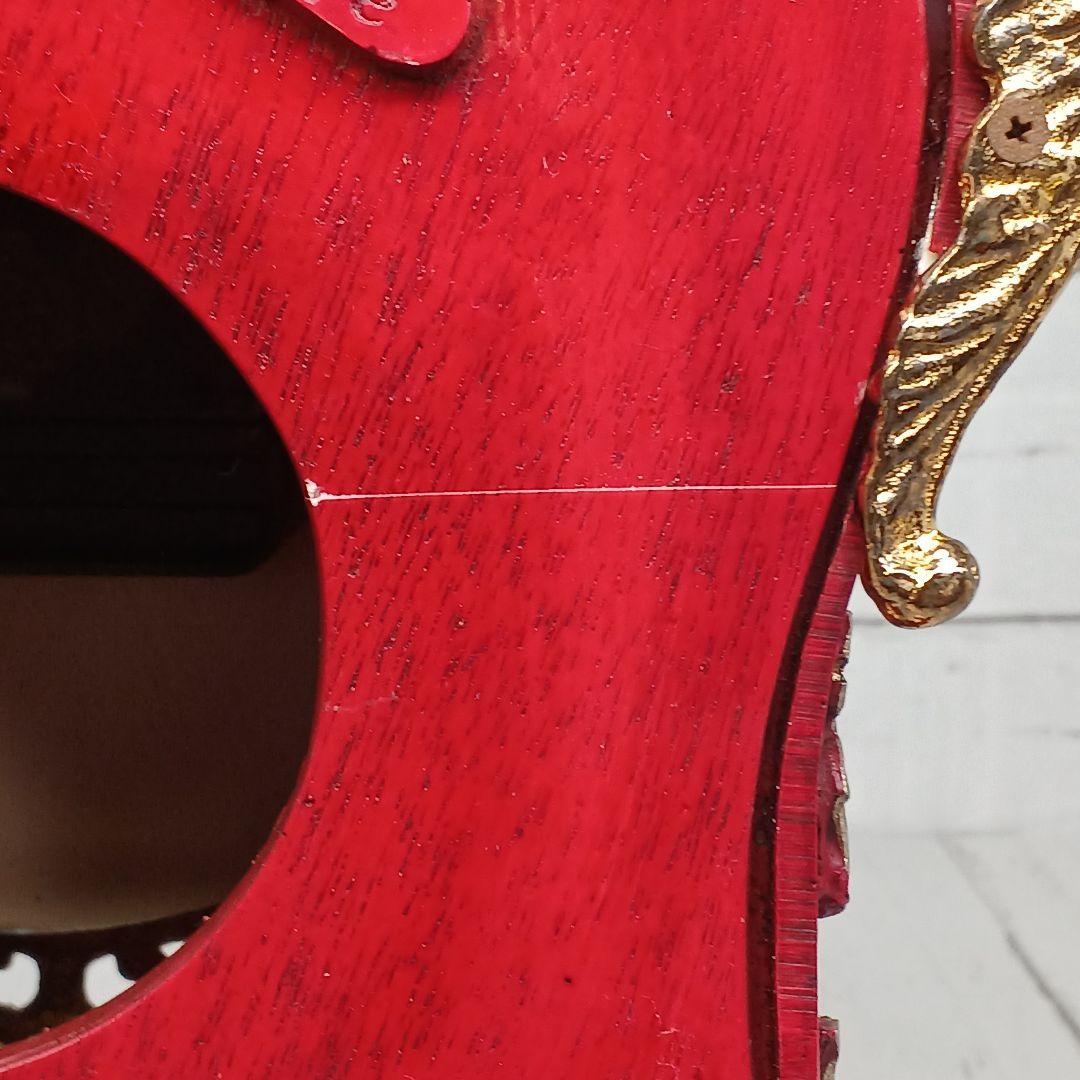 送料込み☆アンティーク【置時計/アトム回転振り子】レッド