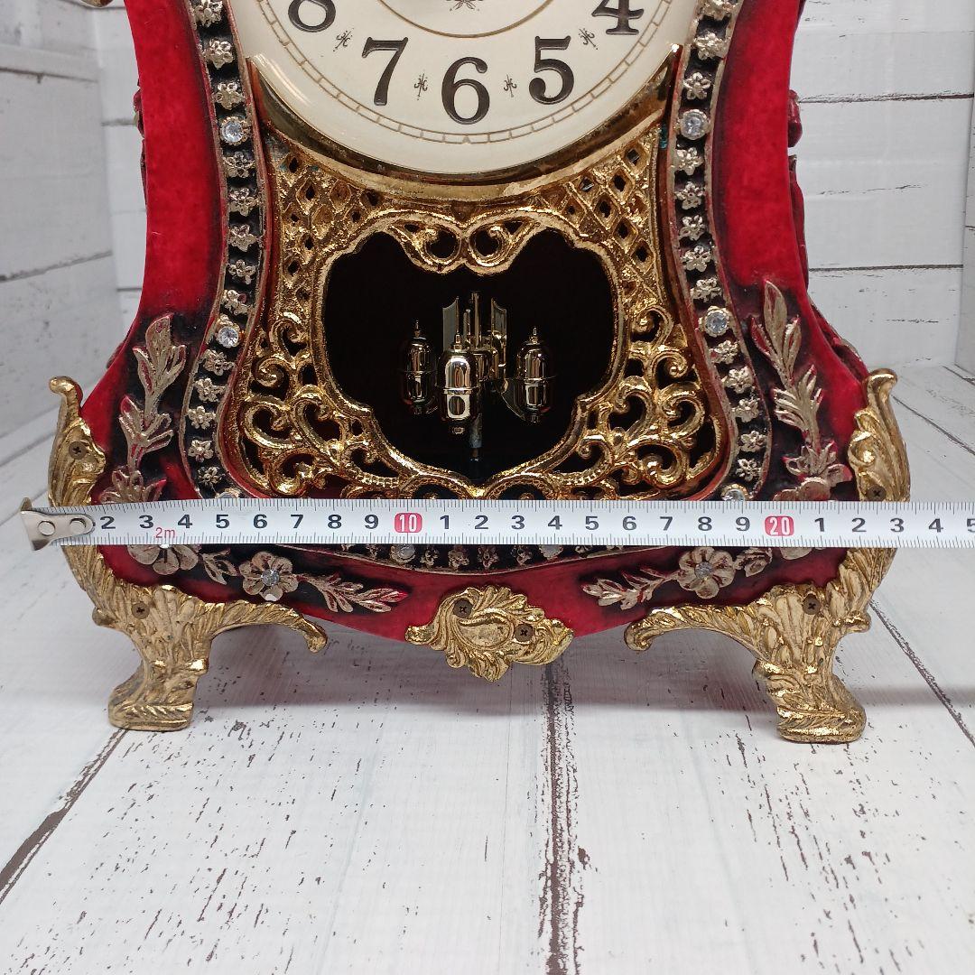 送料込み☆アンティーク【置時計/アトム回転振り子】レッド