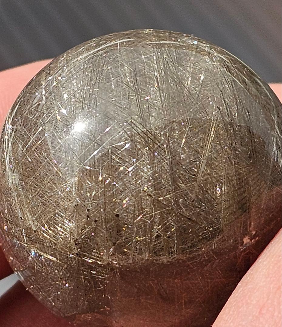 針が沢山入った‼️ブラジル産 プラチナシルバールチル 丸玉