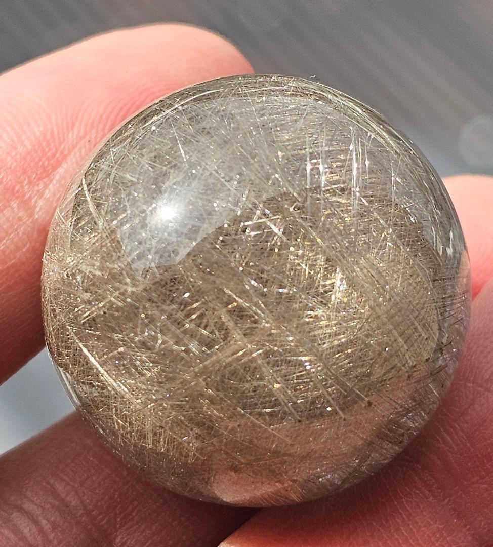 針が沢山入った‼️ブラジル産 プラチナシルバールチル 丸玉