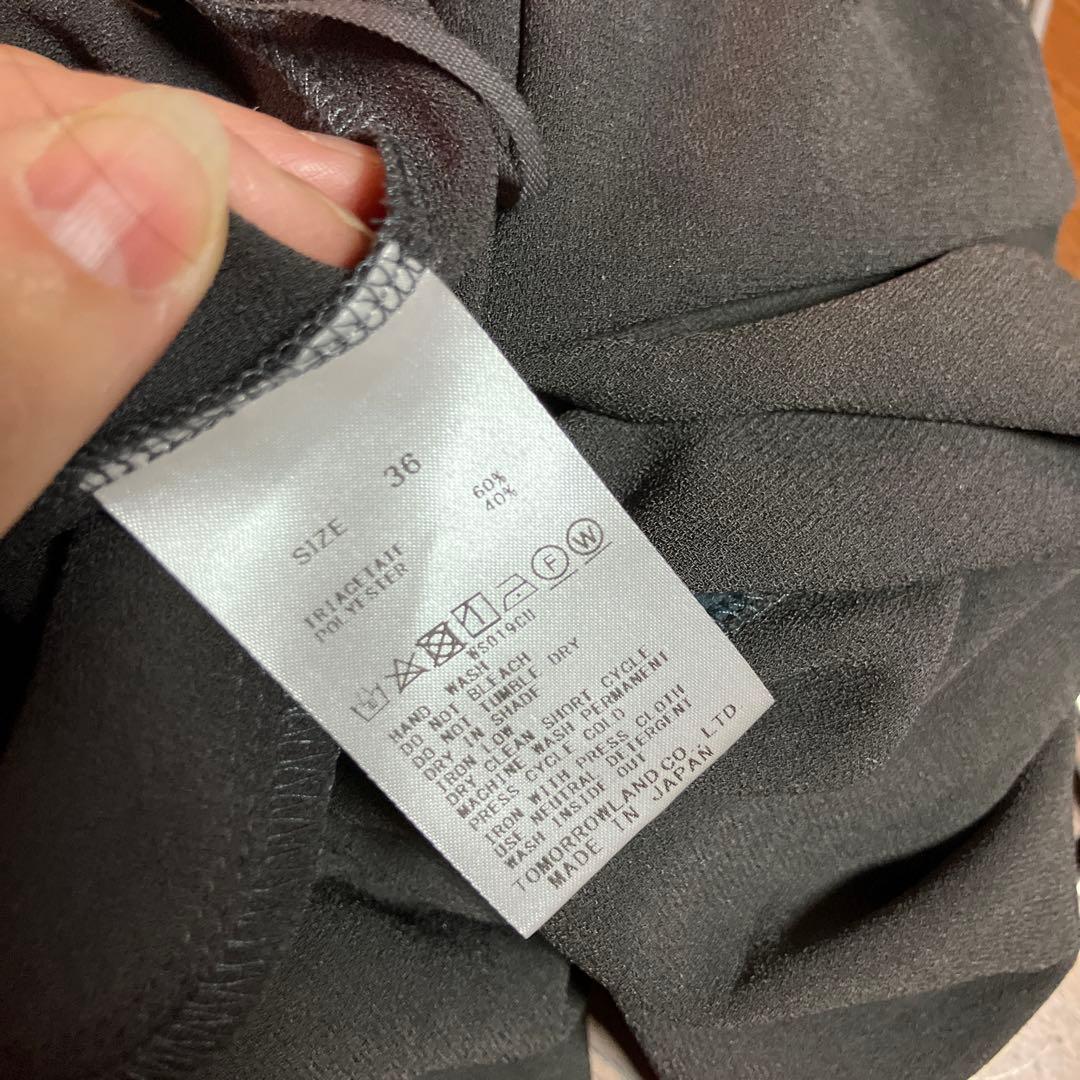 デプレ　ジャージーライクジョーゼット オールインワン36Mチャコールグレー