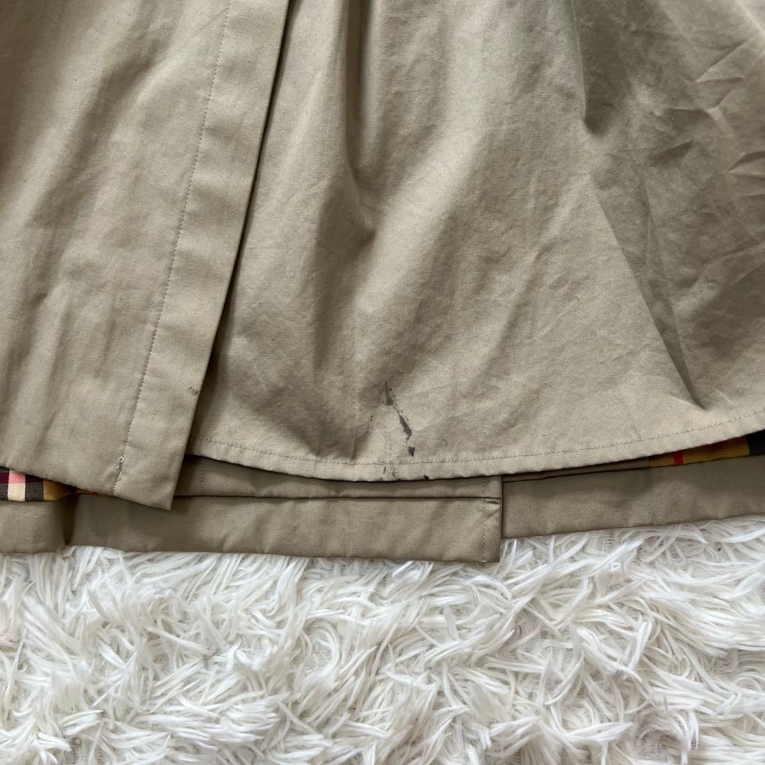 バーバリー ライナー トレンチコート ノバチェック ロング ベージュ　S