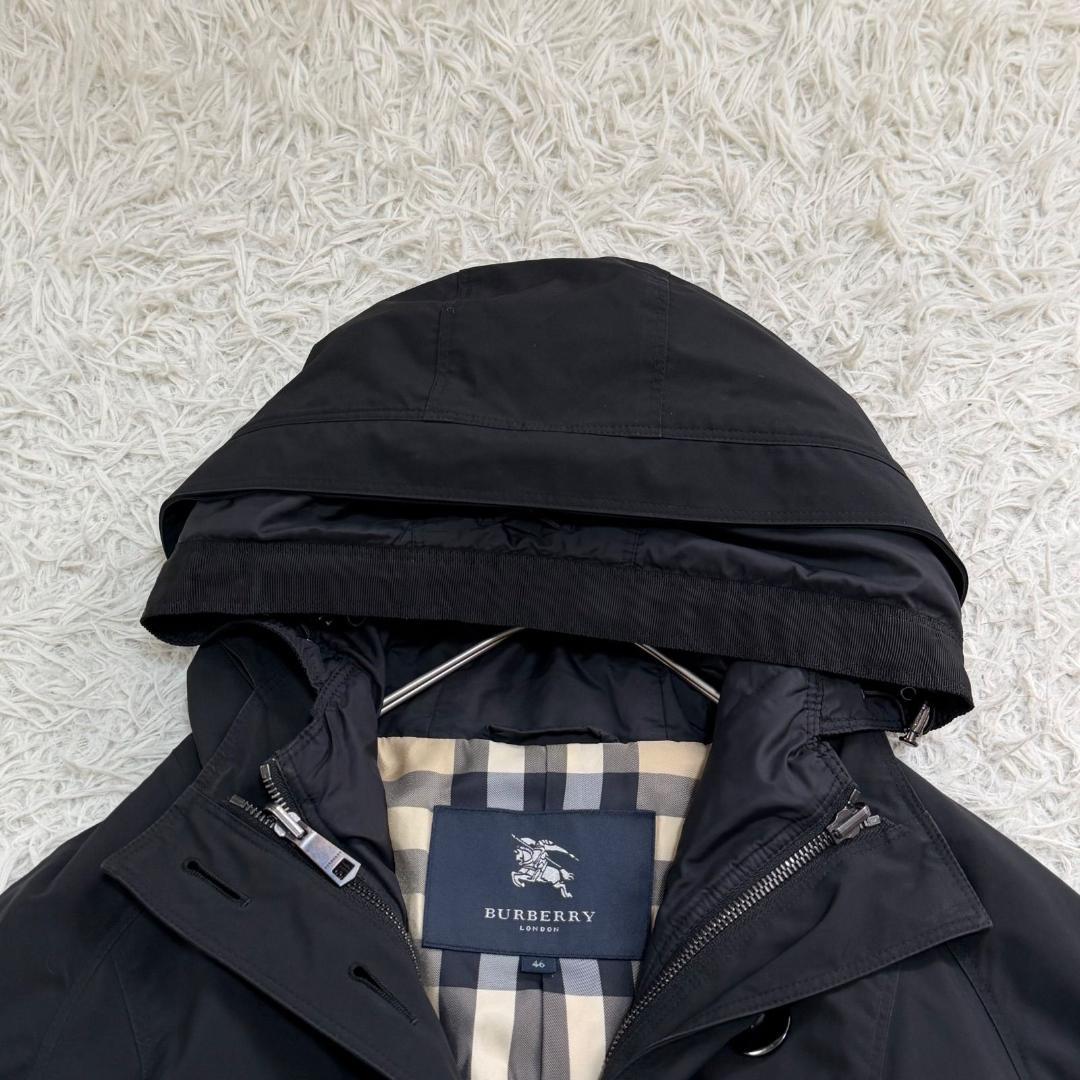 17070✨バーバリー 46 3XL メガチェック ダウンライナー フードコート