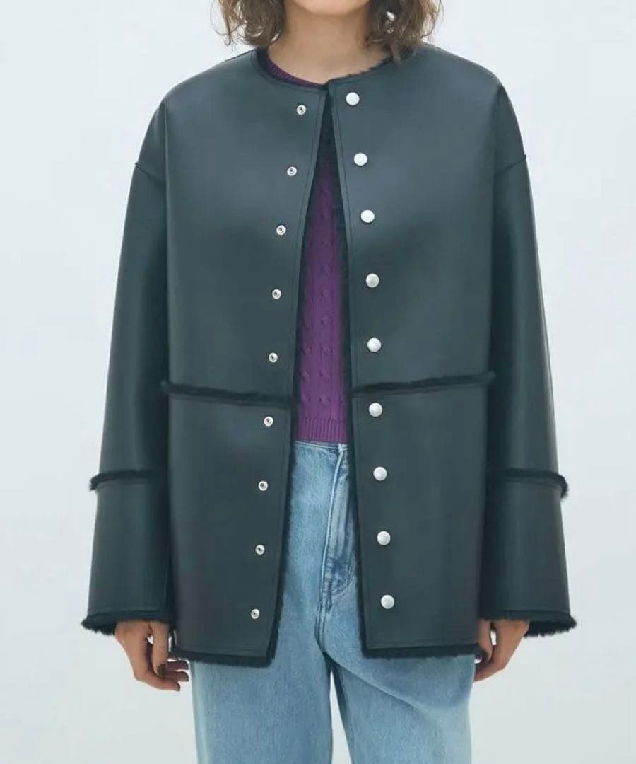 MACPHEE フェイクムートン リバーシブルショートコート