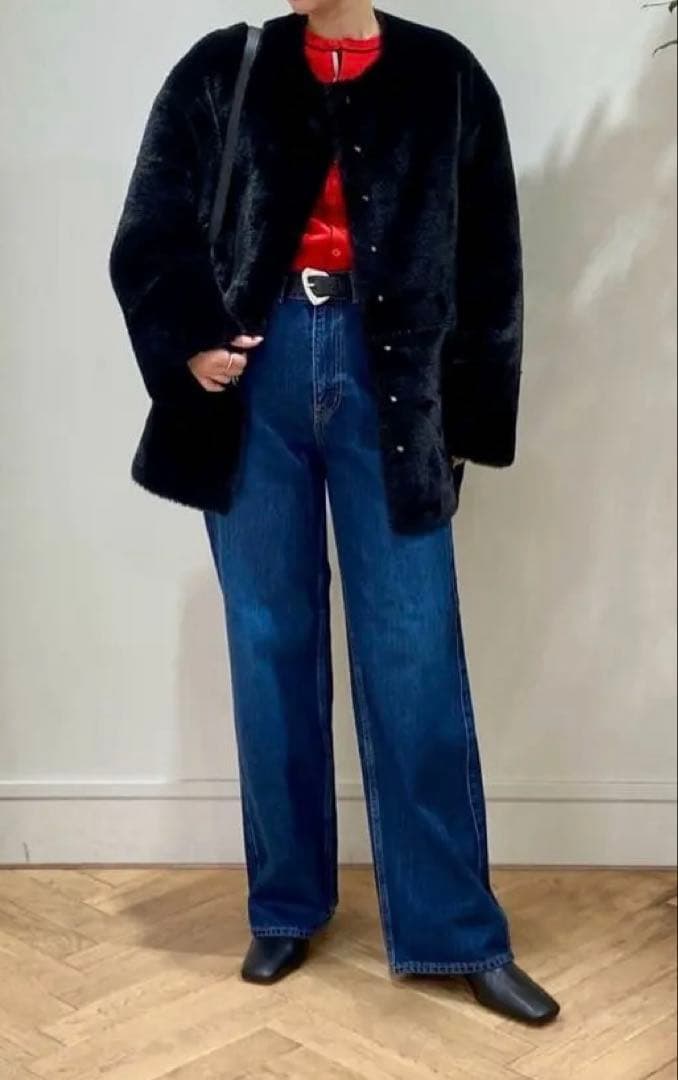 MACPHEE フェイクムートン リバーシブルショートコート