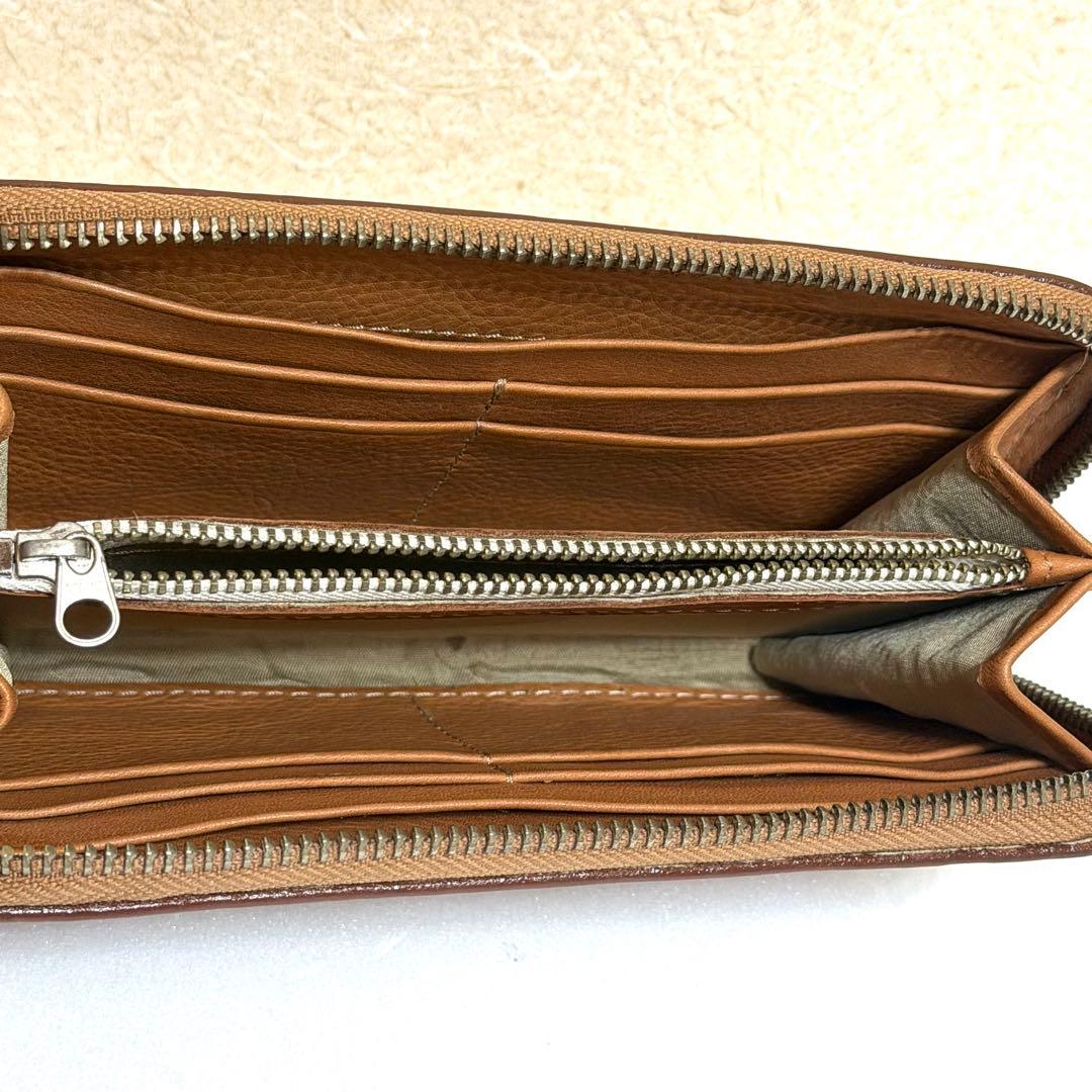 【職人魂】肉厚 カービング長財布 ラウンドファスナー 飴色エイジング