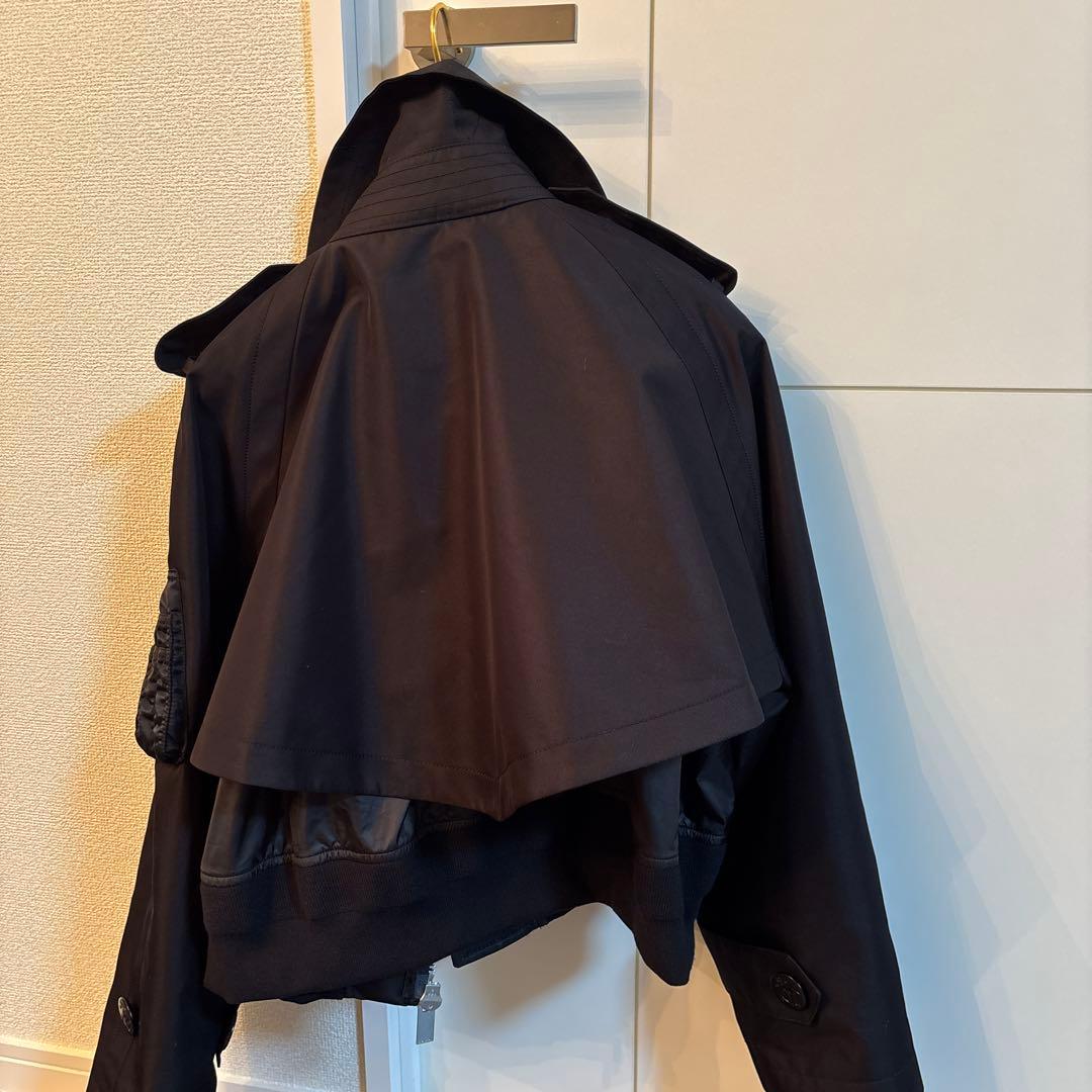 sacai 超美品　ショートトレンチ　黒