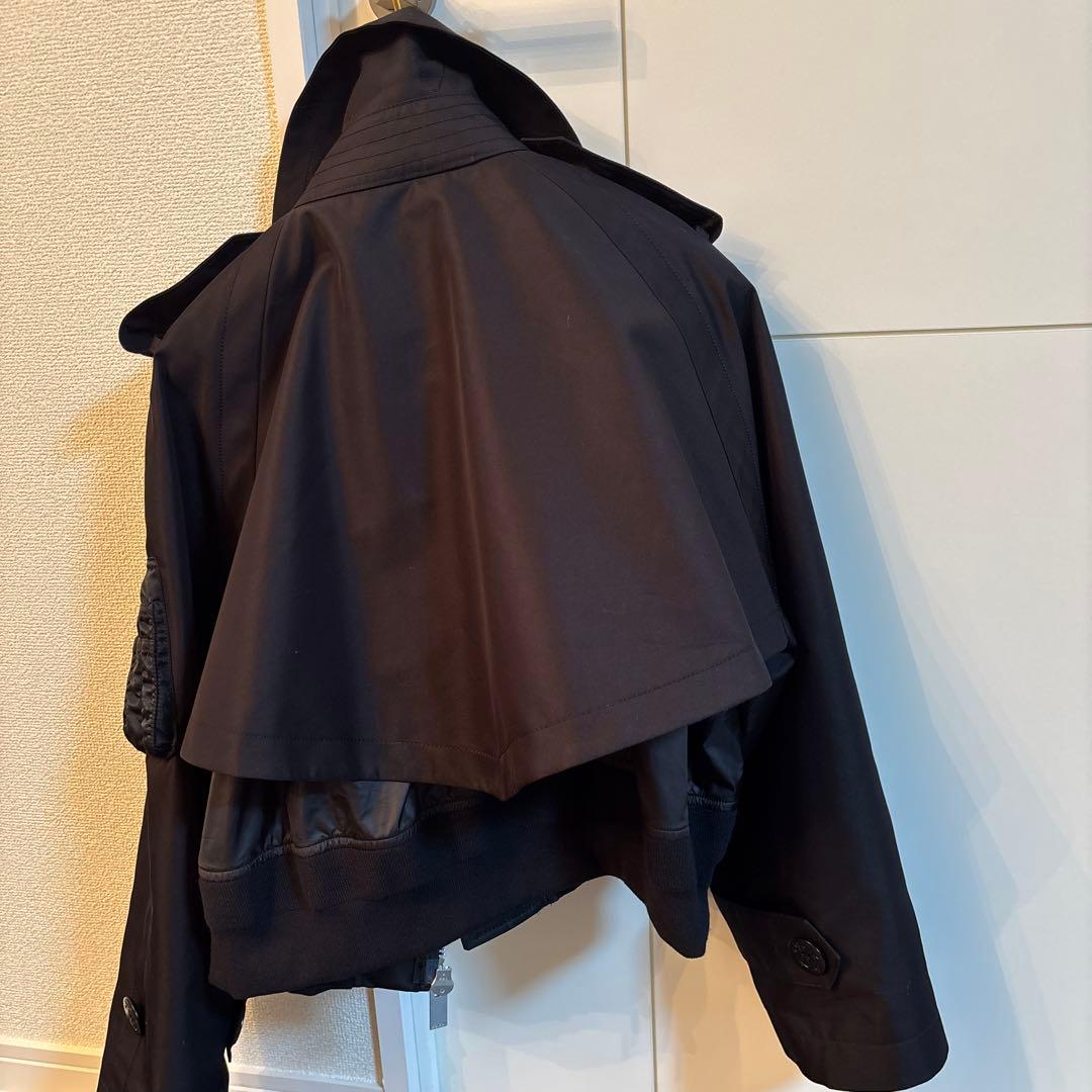 sacai 超美品　ショートトレンチ　黒
