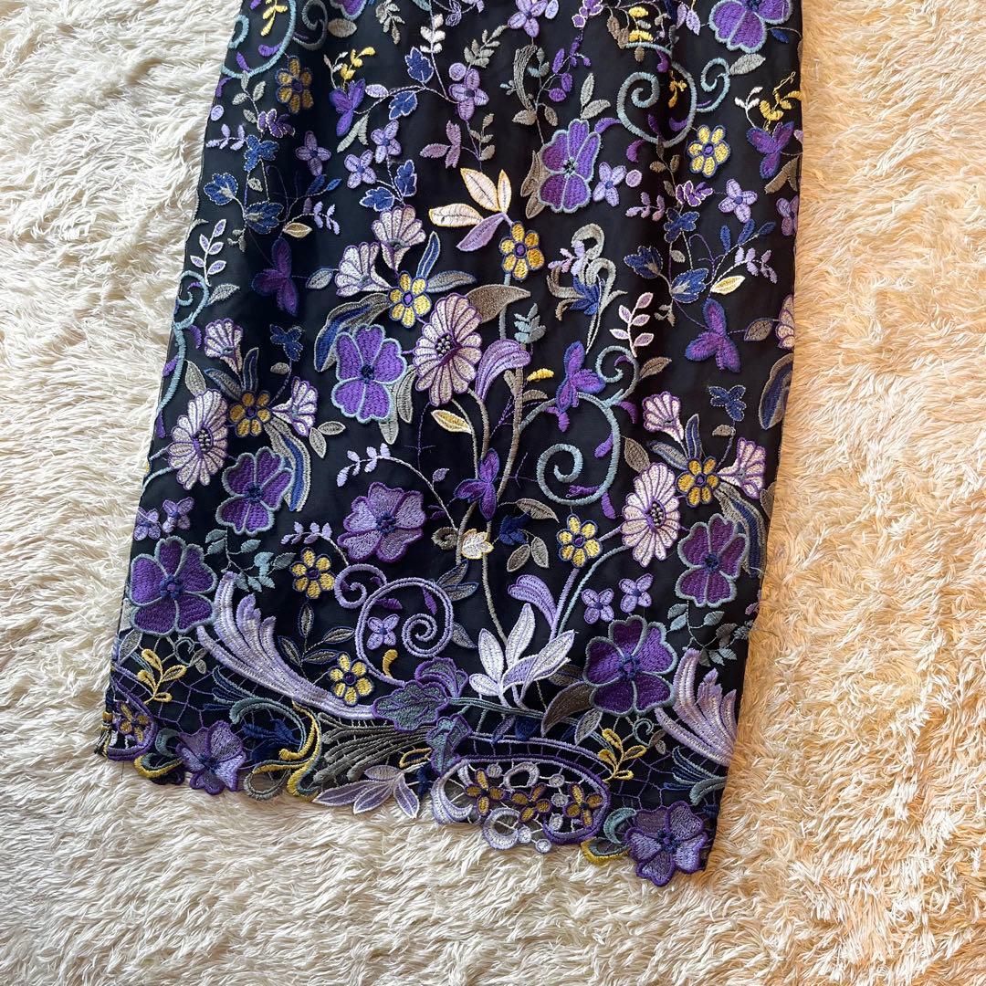 【cheriko】グレースコンチネンタル　花柄刺繍ワンピース　ドレス　結婚