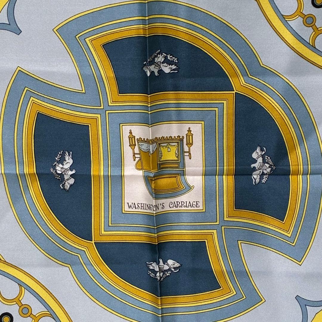 【HERMES】カレ 90「ジョージワシントンの馬」シルクスカーフ