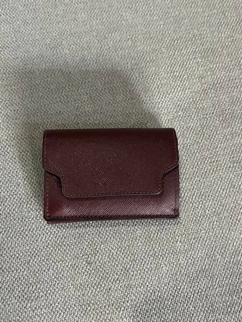 MARNI レザー製三つ折り財布 バーガンディ