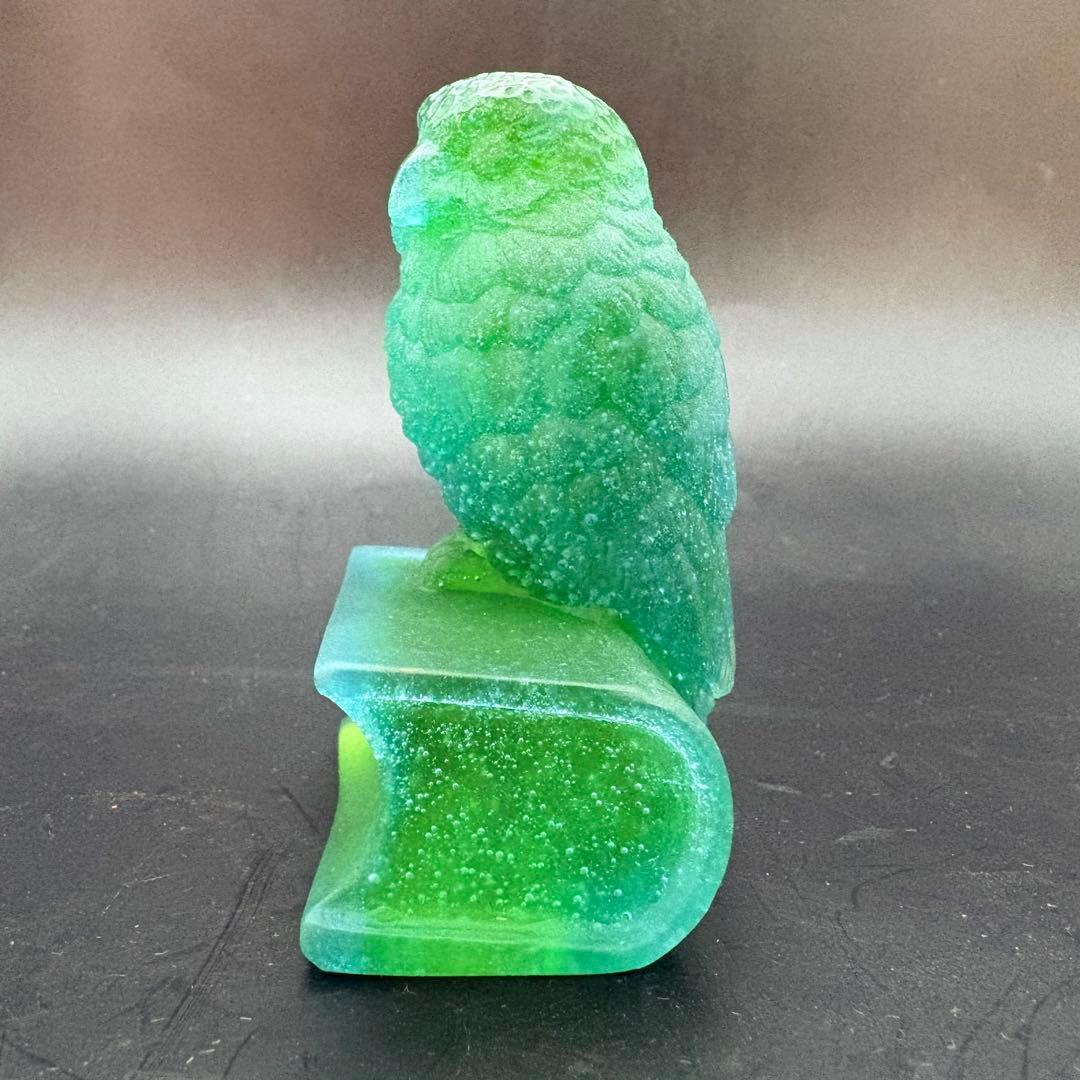 ドームフランス フクロウ 梟 ふくろう　オブジェ ナンシー　クリスタル　水晶