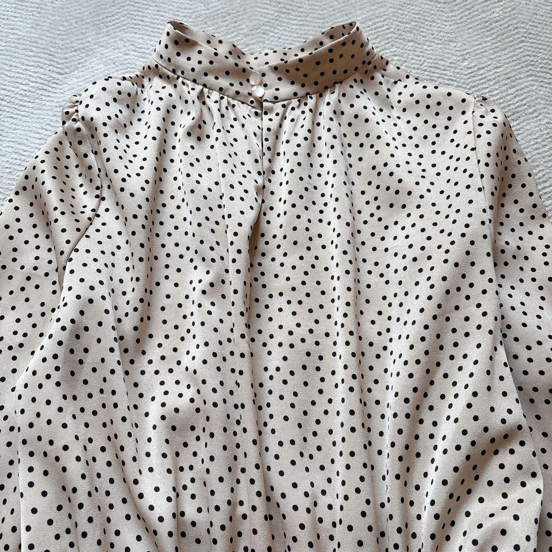 美品✨アナイ現行　サテンドット ボウタイワンピース　2way　36