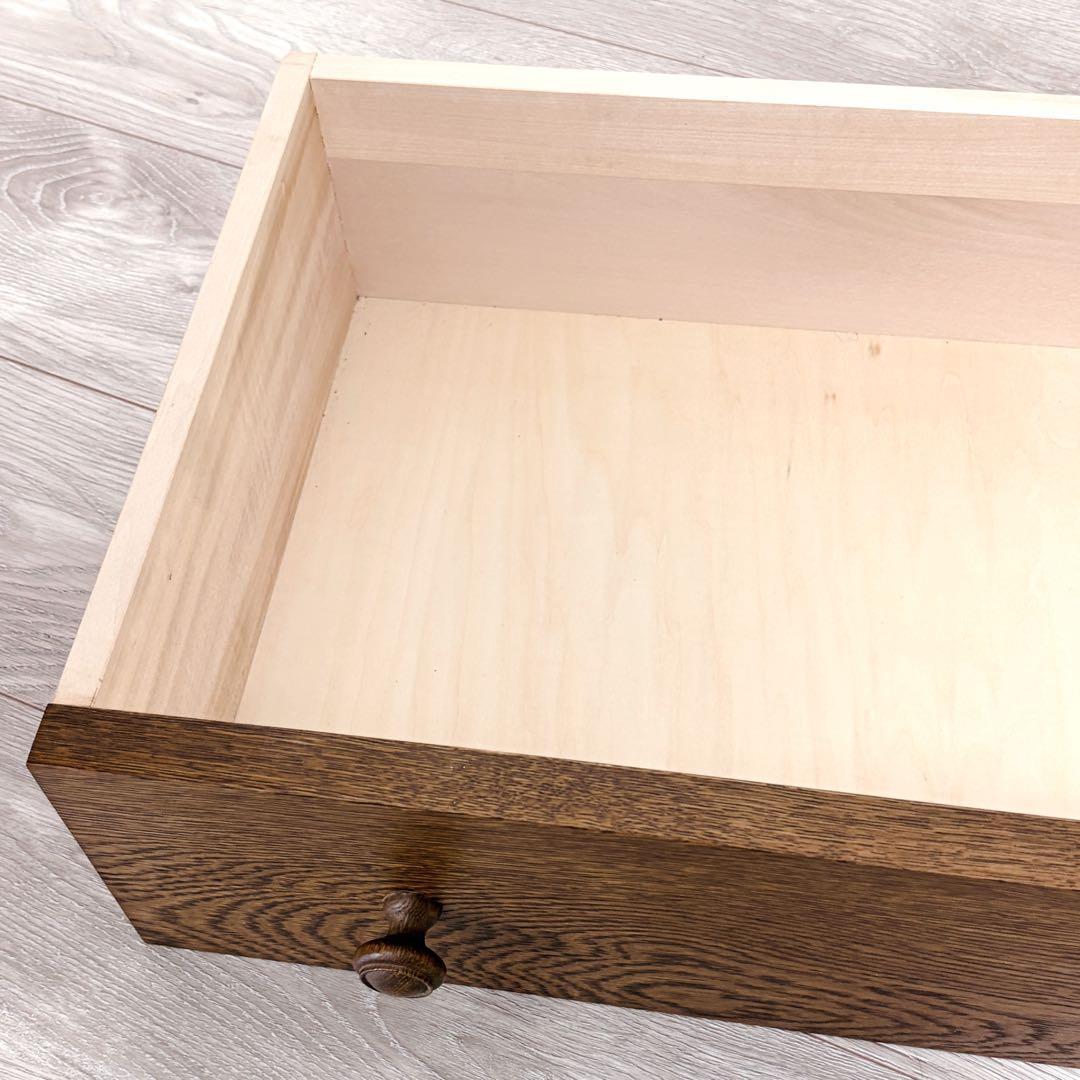 希少•高級 勇峰工芸 3段チェスト 花柄細工 引き出しスムーズ 天然木使用