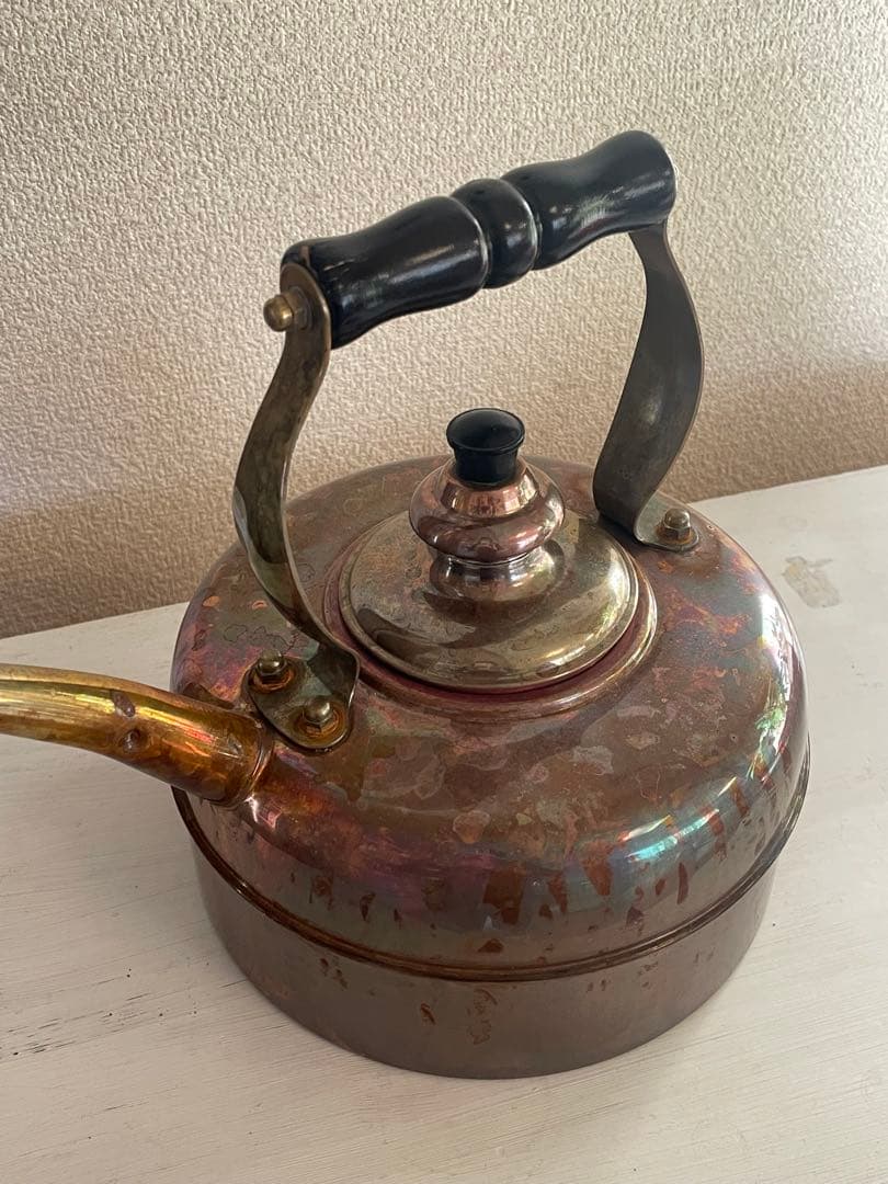 シンプレックス　銅製クラシックやかん 木製ハンドル付き