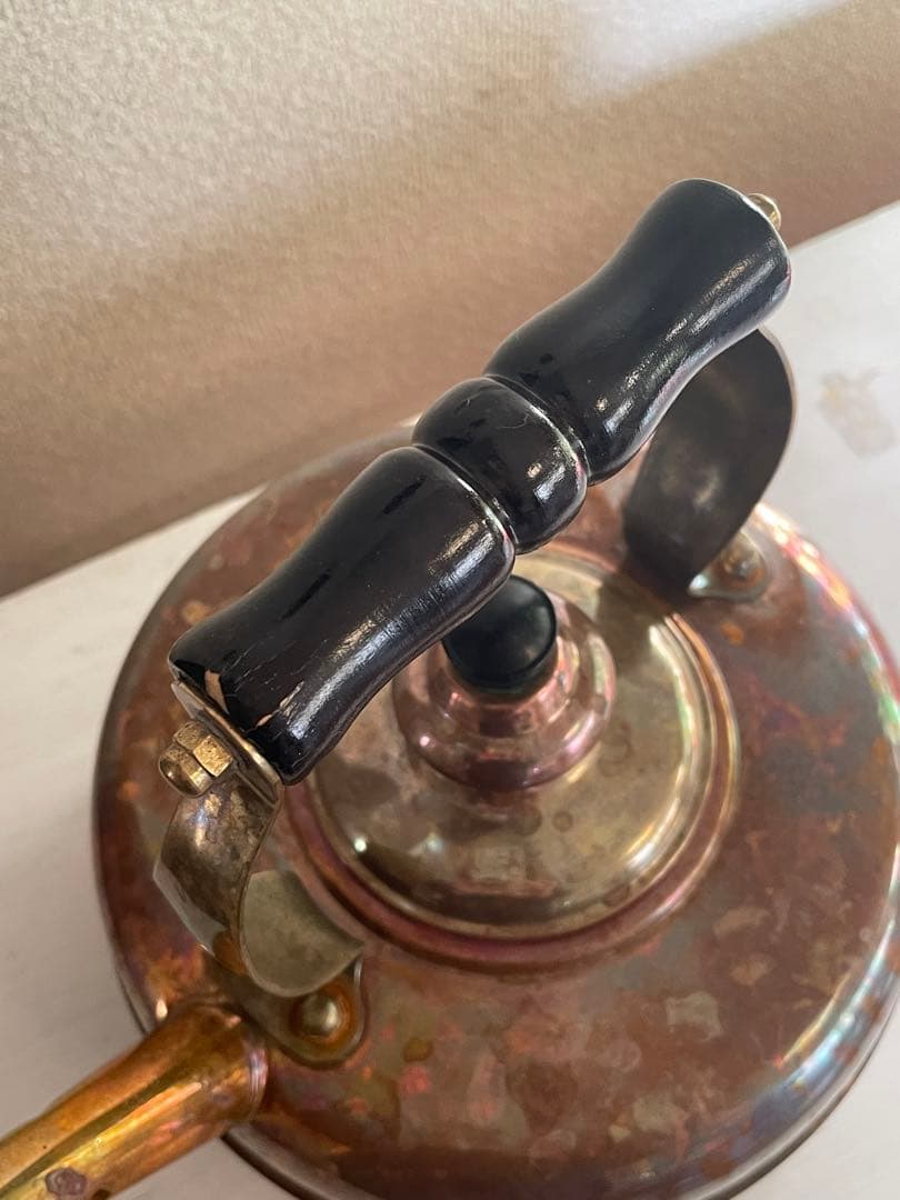 シンプレックス　銅製クラシックやかん 木製ハンドル付き