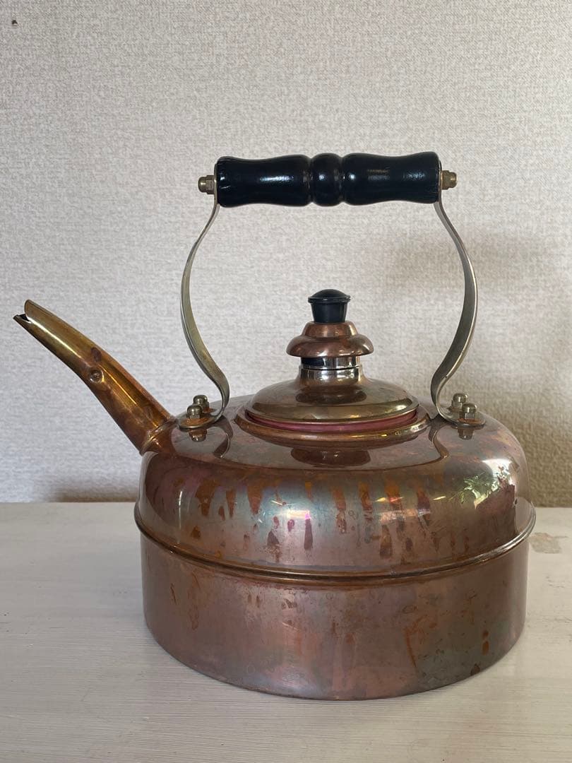 シンプレックス　銅製クラシックやかん 木製ハンドル付き