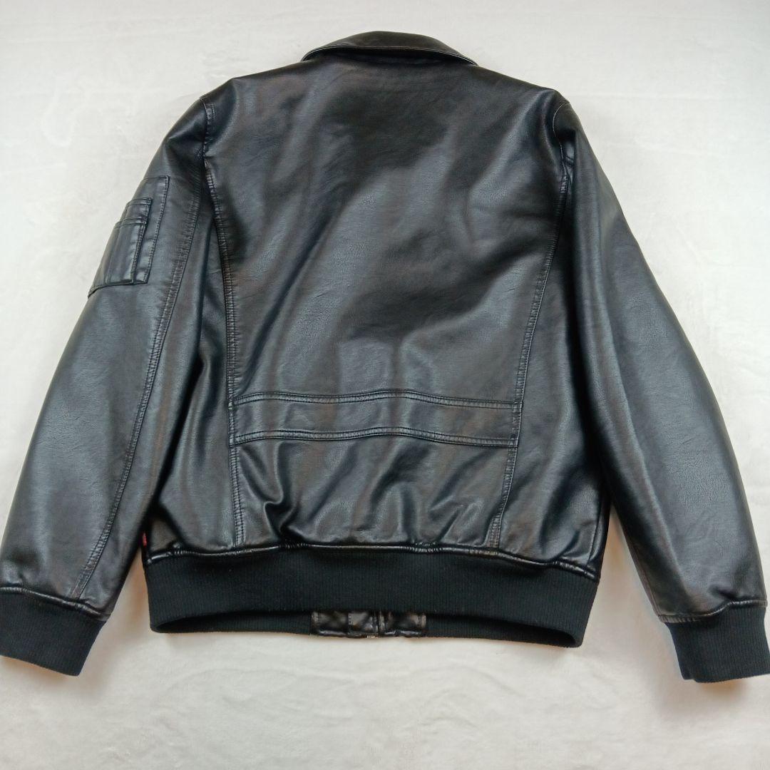 リーバイス レザージャケット A-2 フライトジャケット フェイクレザー 黒 S