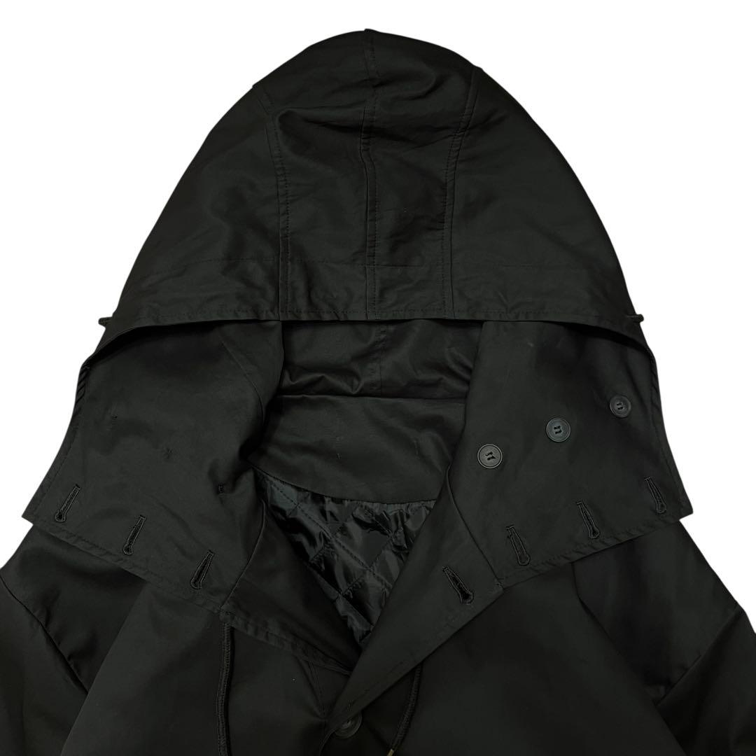 【美品】USED 00s 中綿キルティング フード付き ロングコート ブラック